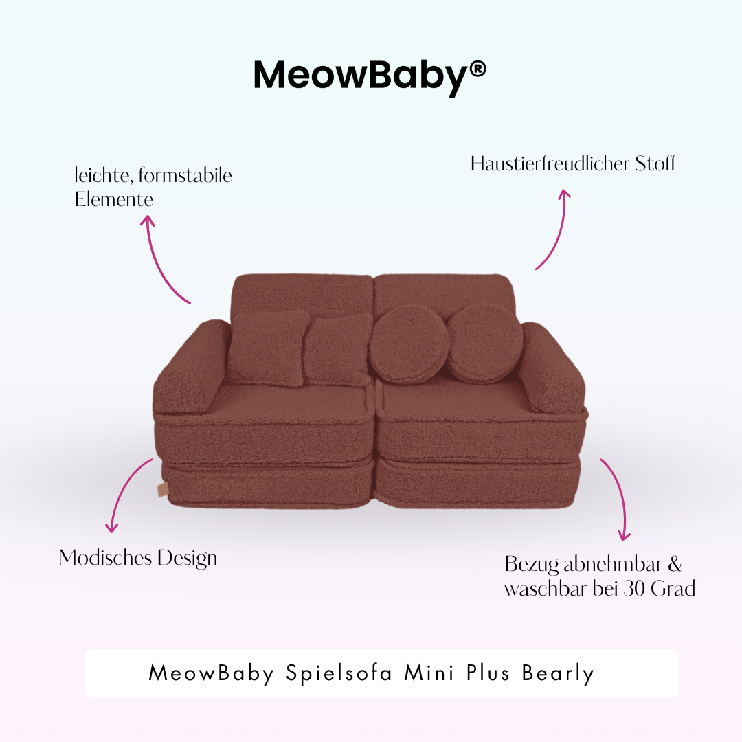 MeowBaby Play Sofa Mini Plus Bearly - beige/cream