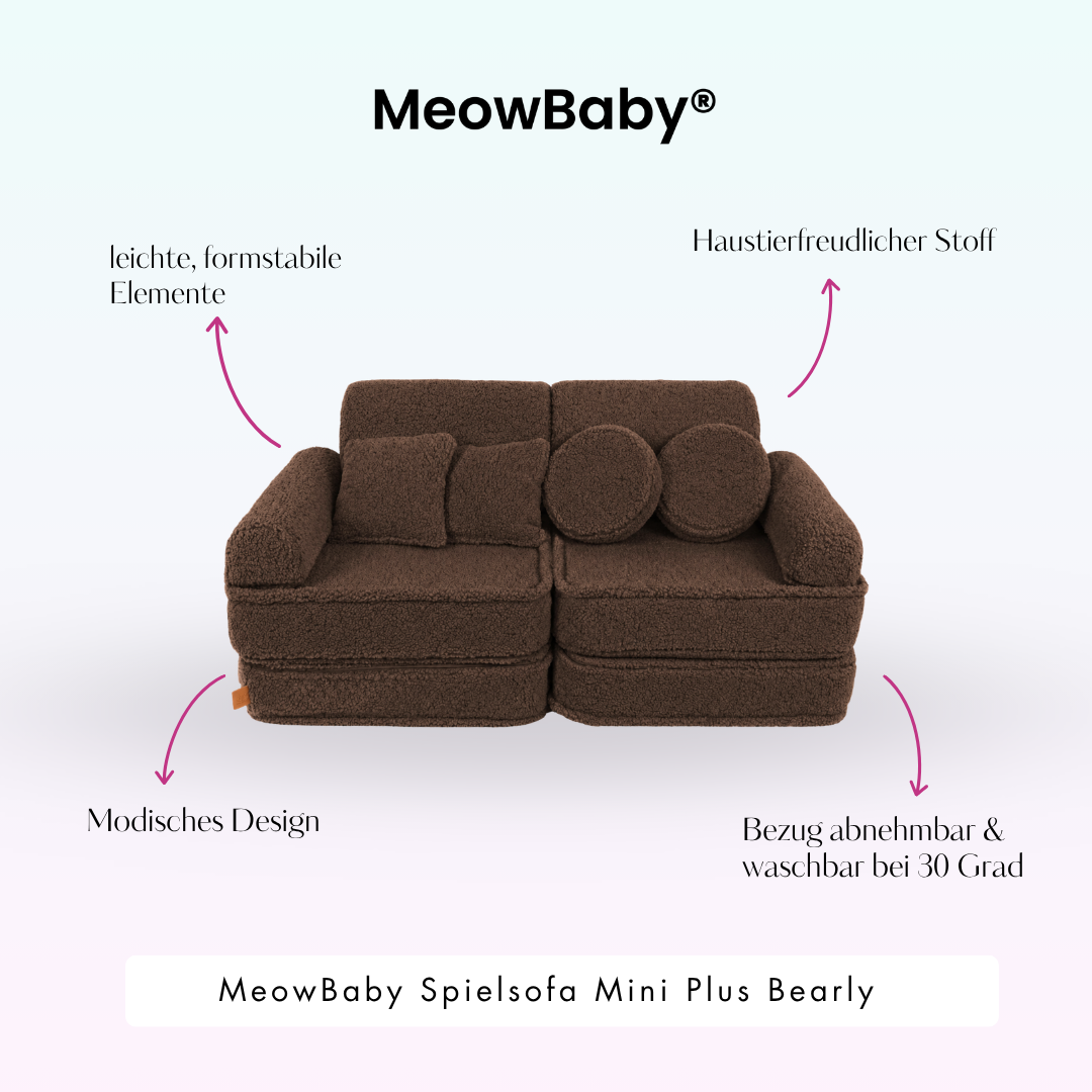 MeowBaby Play Sofa Mini Plus Bearly - beige/cream