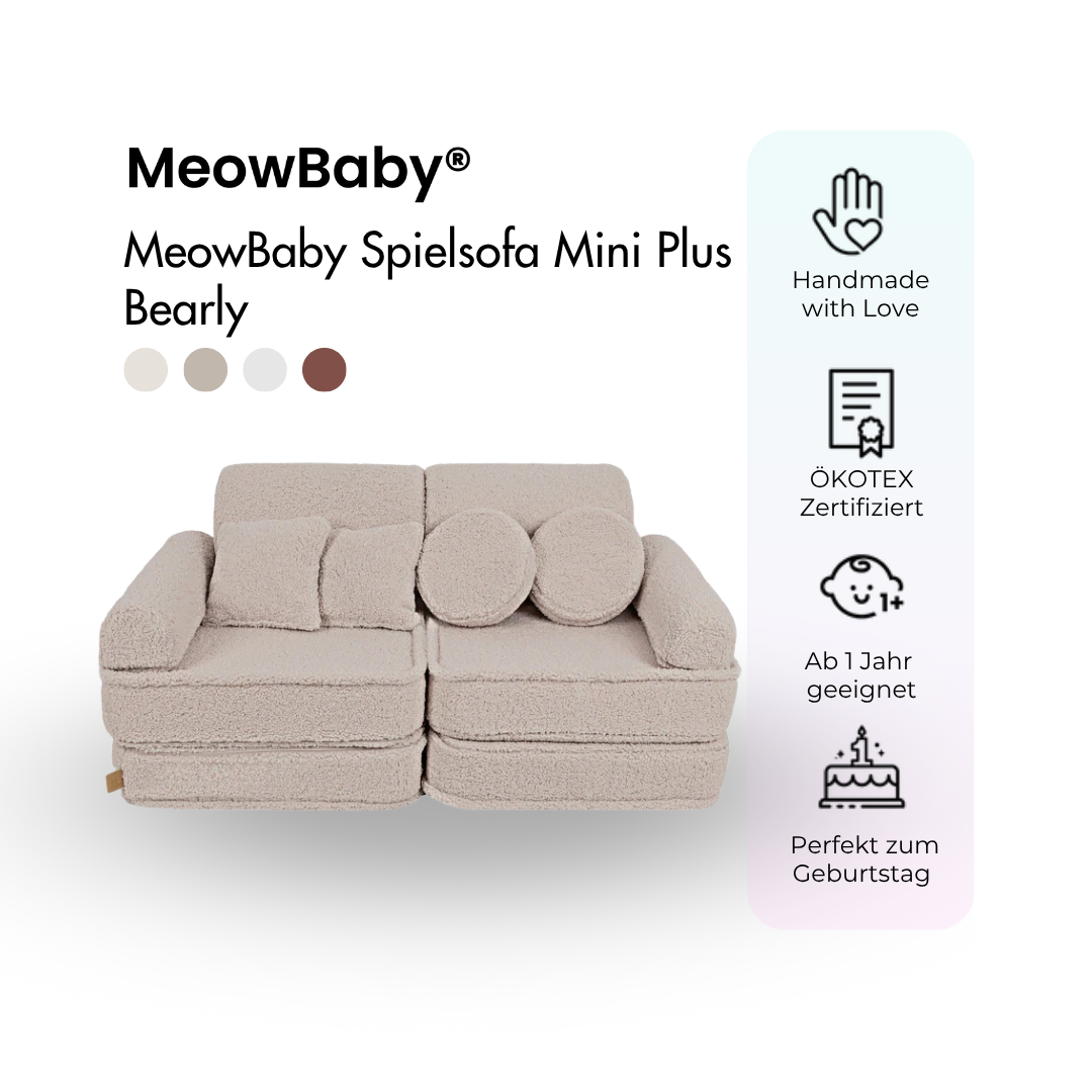 MeowBaby Play Sofa Mini Plus Bearly - beige/cream