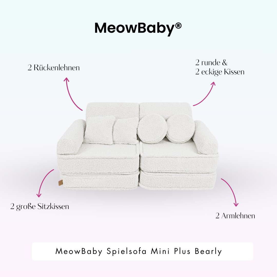 MeowBaby Play Sofa Mini Plus Bearly - beige/cream