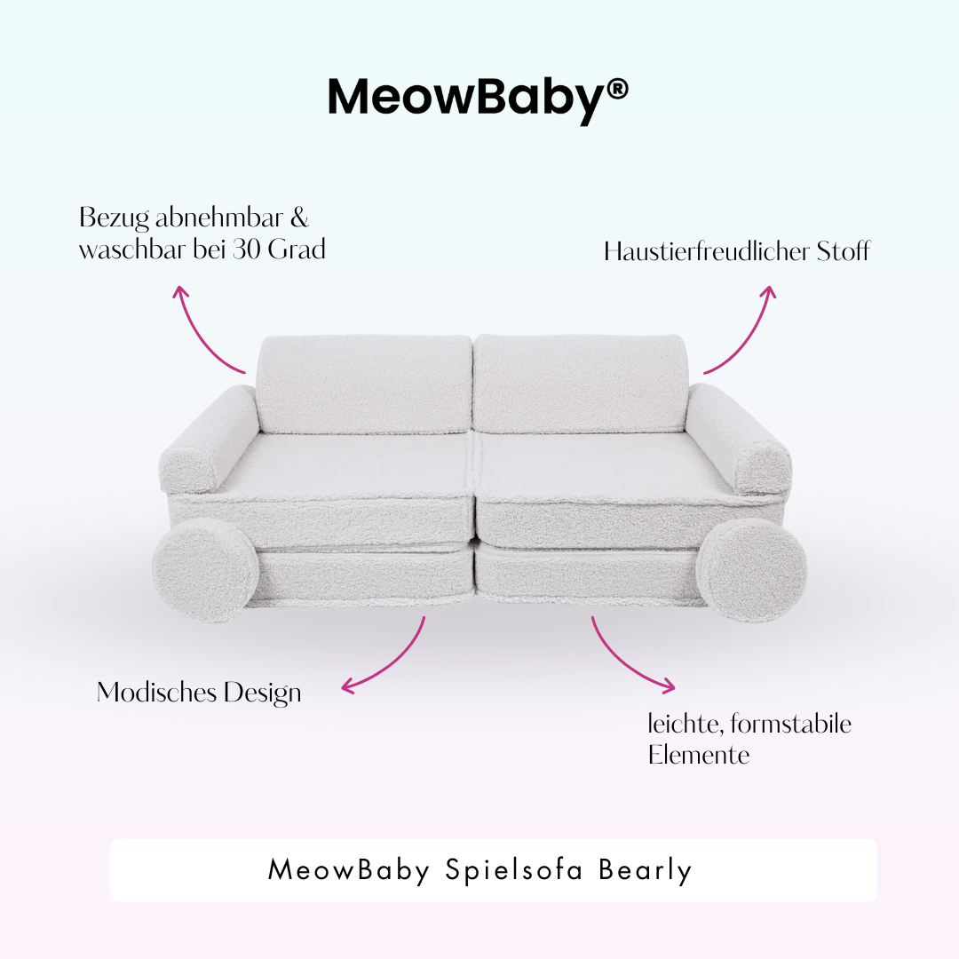 MeowBaby Play Sofa Bearly - beige/cream