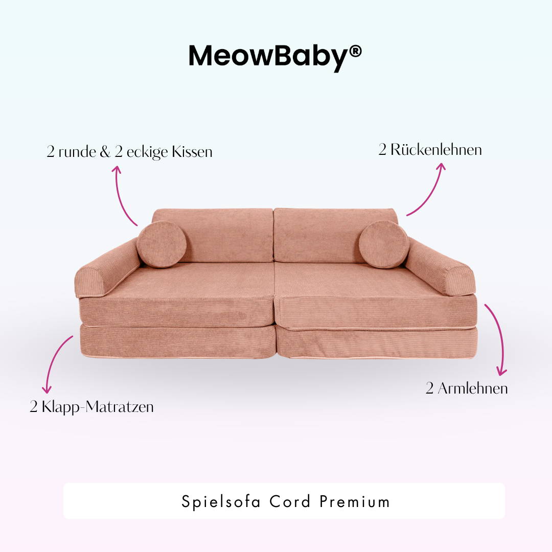 MeowBaby Play Sofa Cord Premium - beige
