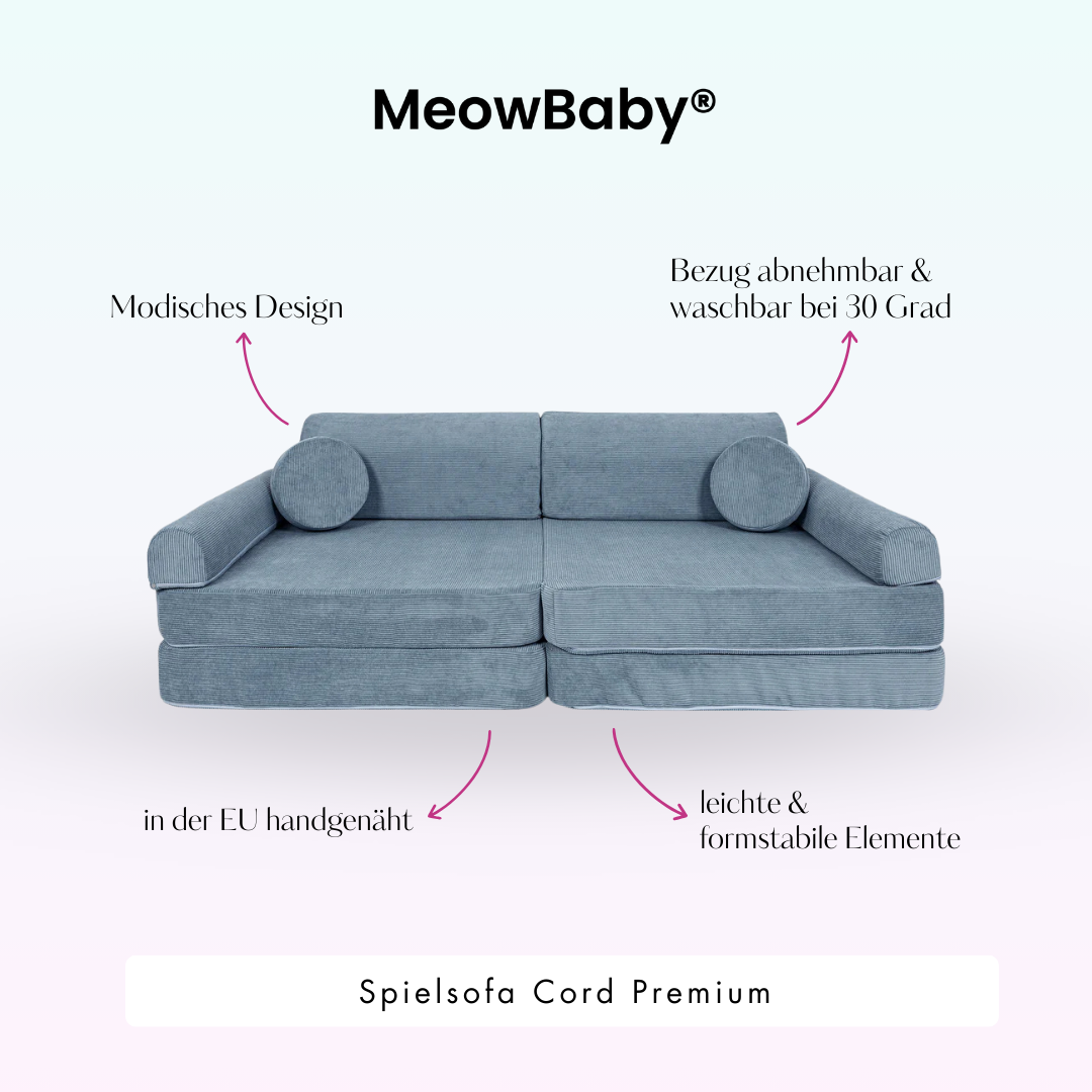 MeowBaby Play Sofa Cord Premium - beige