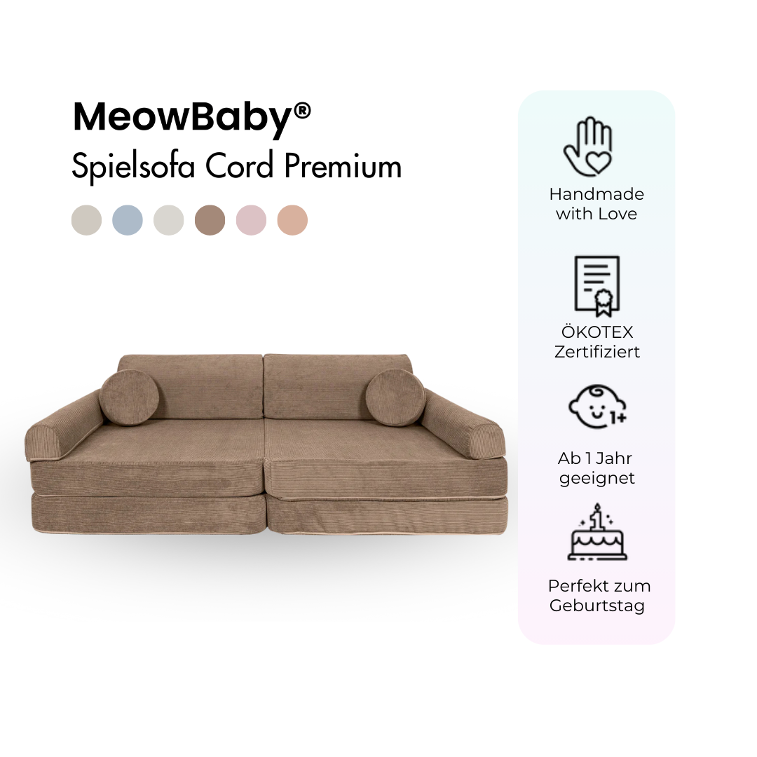 MeowBaby Play Sofa Cord Premium - beige