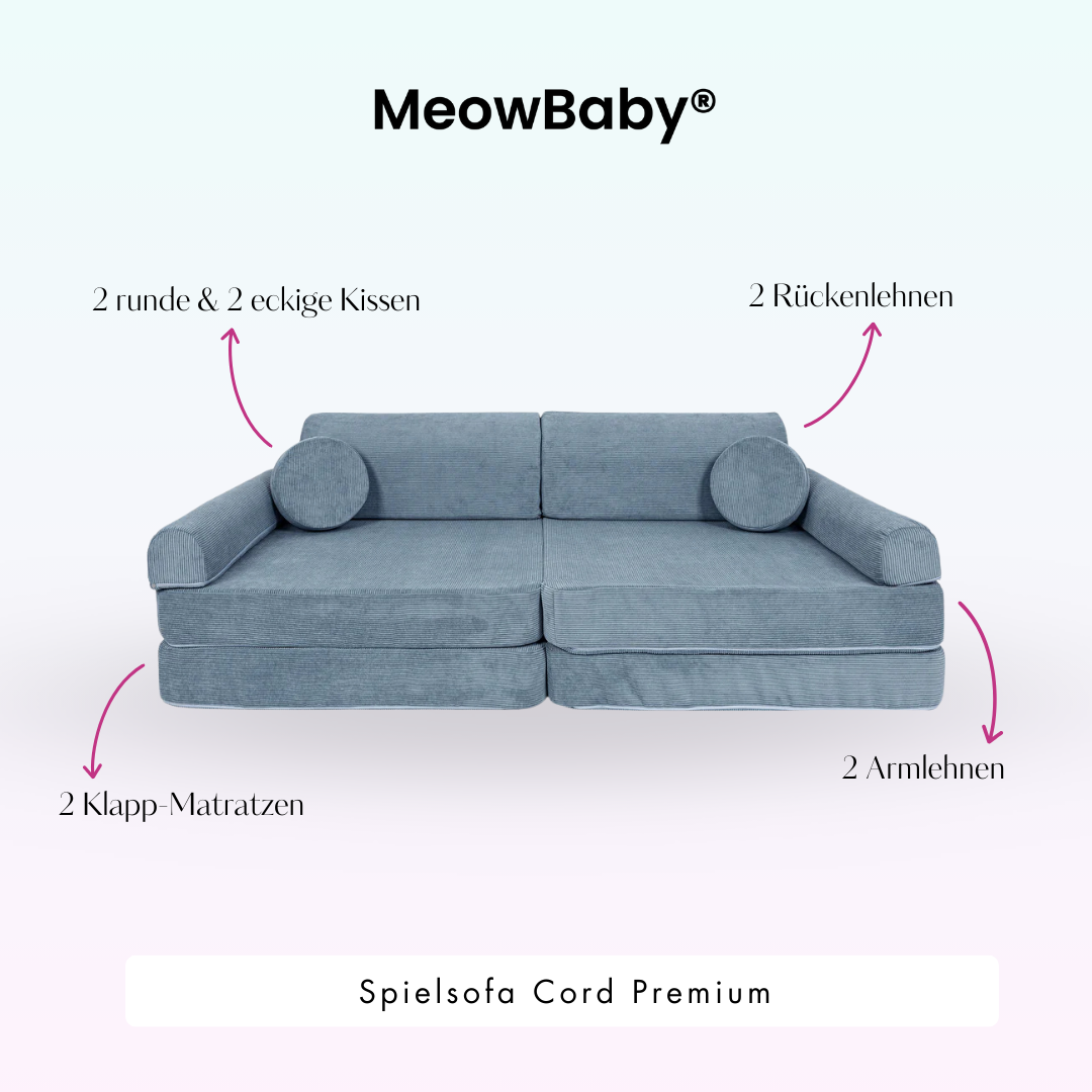 MeowBaby Play Sofa Cord Premium - beige
