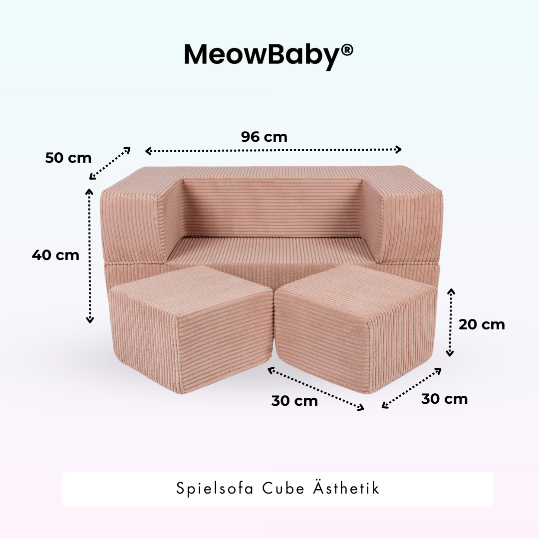 MeowBaby Play Sofa Cube Aesthetics - ecru/beige