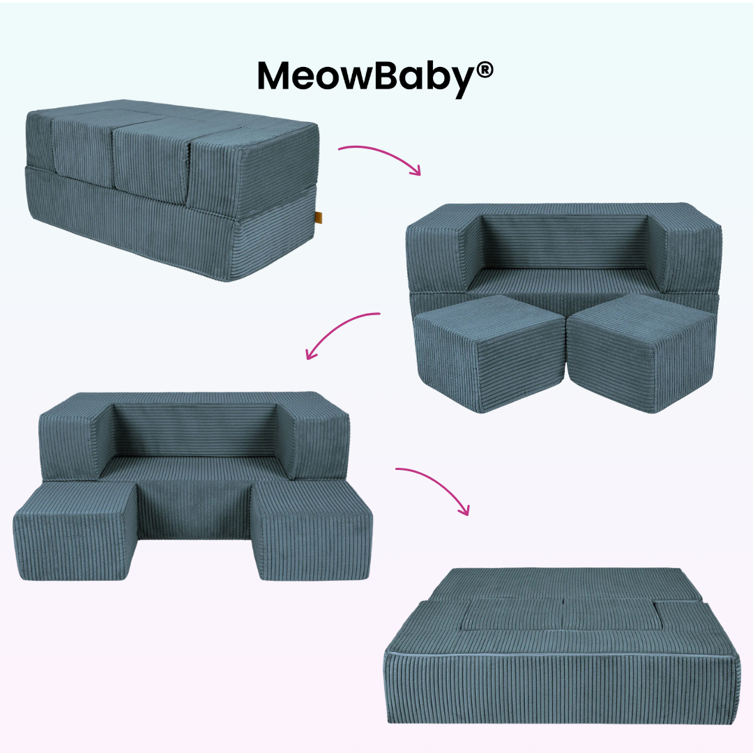 MeowBaby Play Sofa Cube Aesthetics - ecru/beige