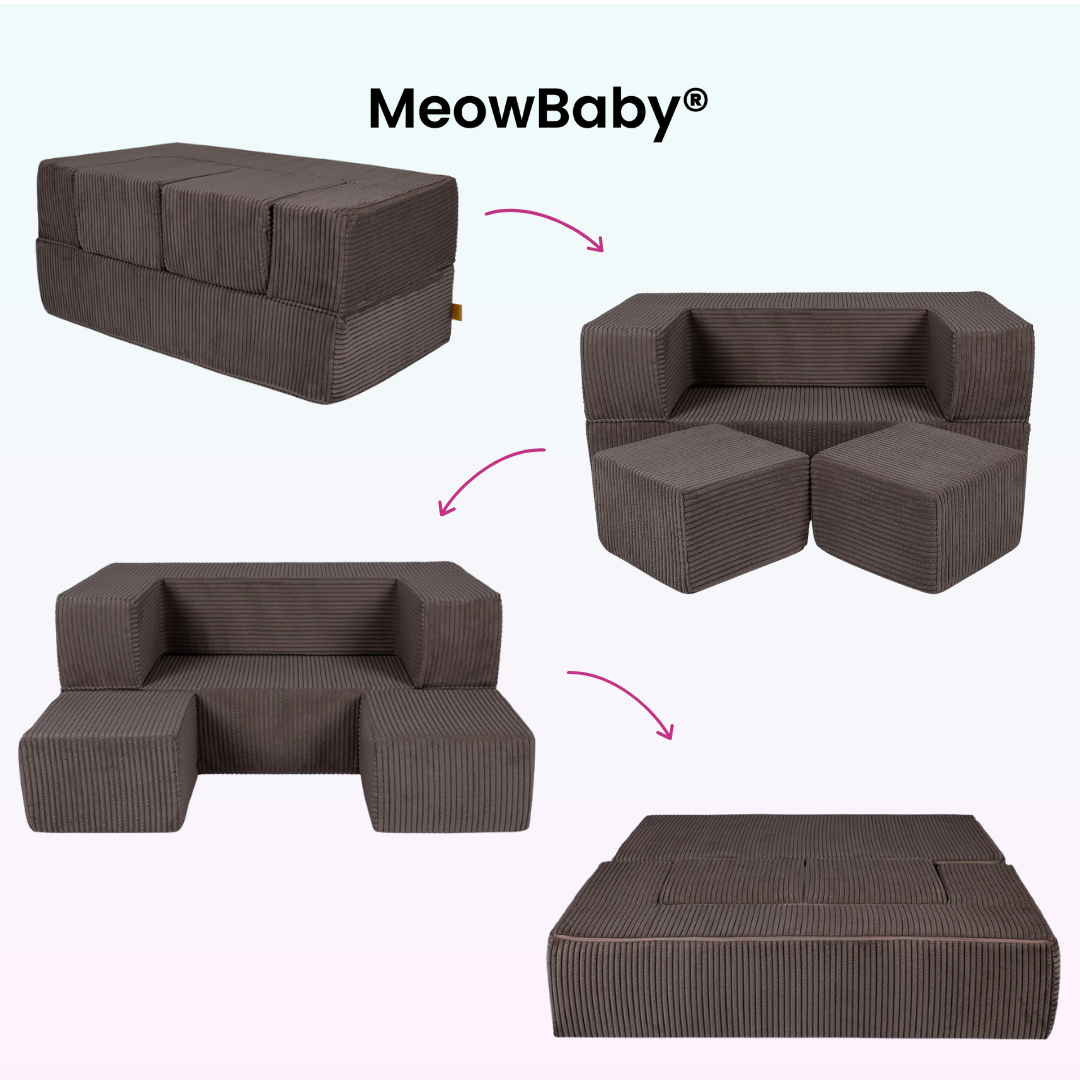 MeowBaby Play Sofa Cube Aesthetics - ecru/beige
