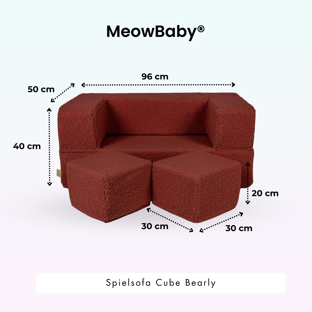 MeowBaby Play Sofa Cube Bearly - brown