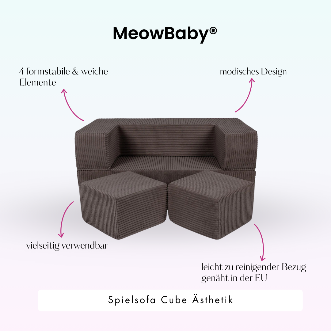 MeowBaby Play Sofa Cube Aesthetics - ecru/beige