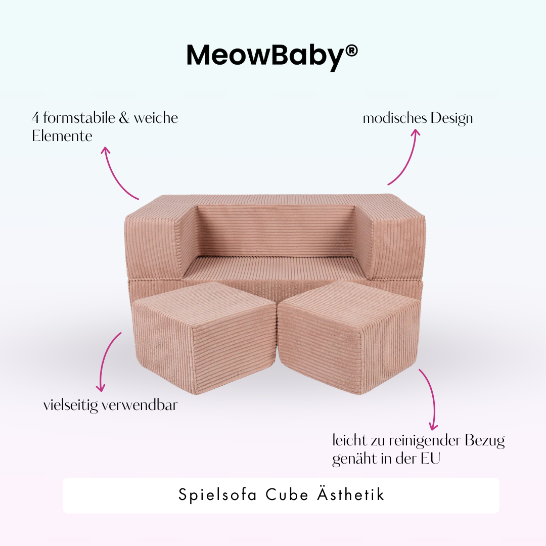 MeowBaby Play Sofa Cube Aesthetics - ecru/beige
