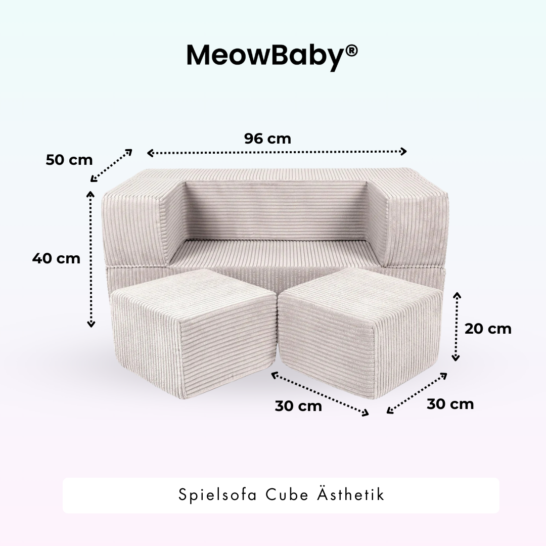 MeowBaby Play Sofa Cube Aesthetics - ecru/beige