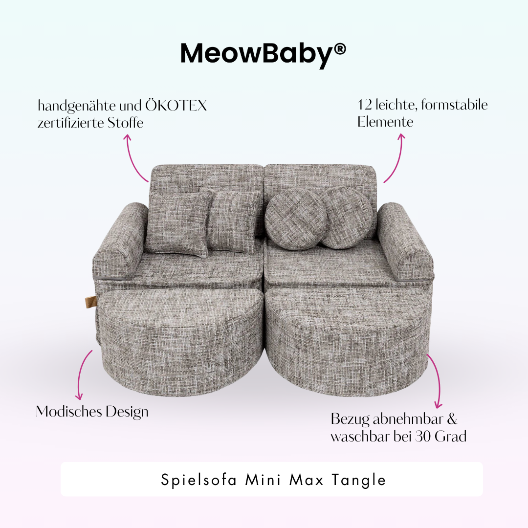 MeowBaby Spielsofa Mini Max Tangle - Cozy Chenille Edition