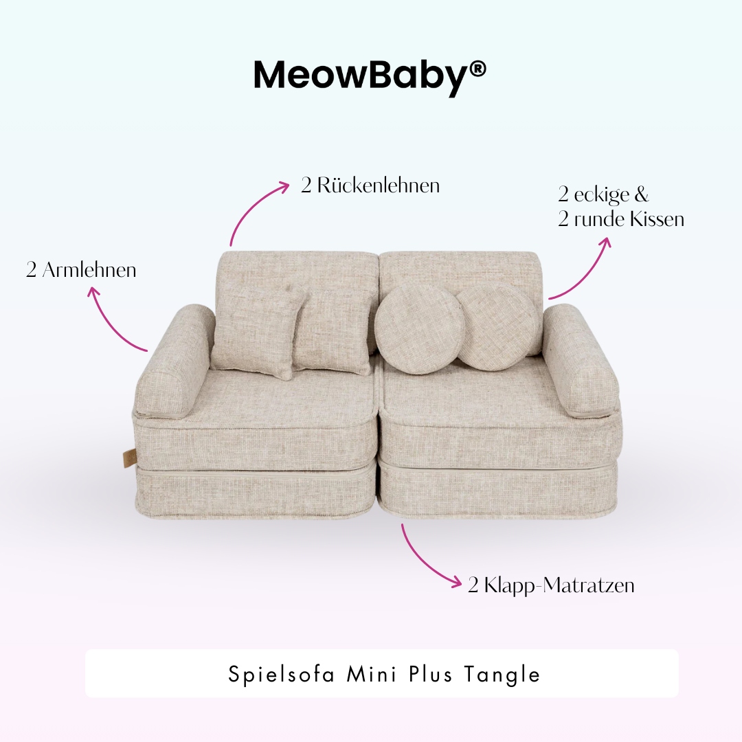 MeowBaby Play Sofa Mini Plus Tangle - Marshmallow Beige