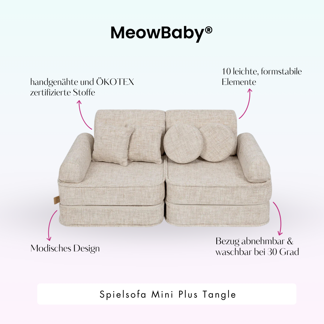 MeowBaby Play Sofa Mini Plus Tangle - Marshmallow Beige