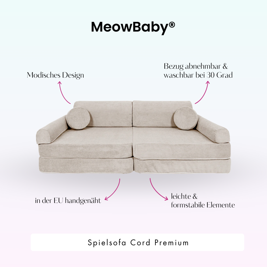 MeowBaby Play Sofa Cord Premium - beige
