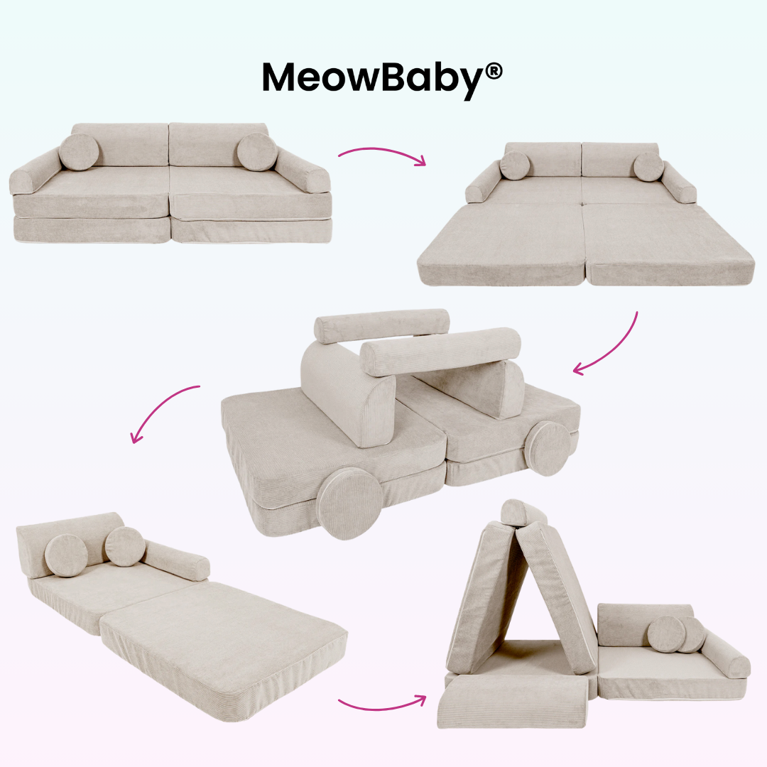 MeowBaby Play Sofa Cord Premium - beige