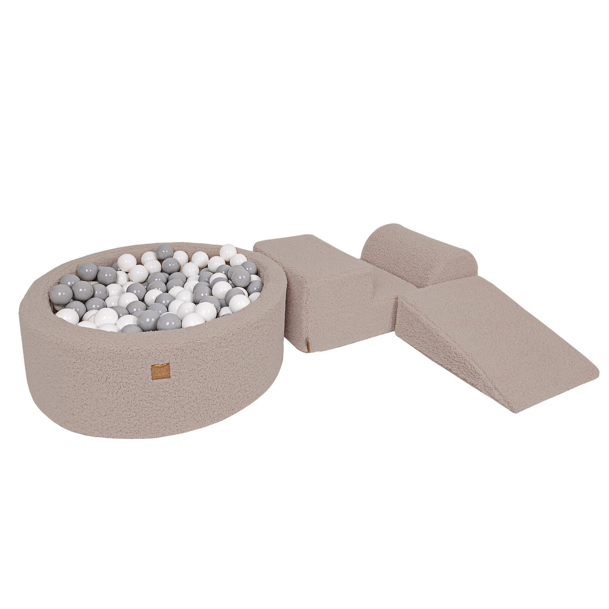 MeowBaby Schaumspielset Bearly taupe mit Bällebad, 200 Bälle - eigene Farbauswahl