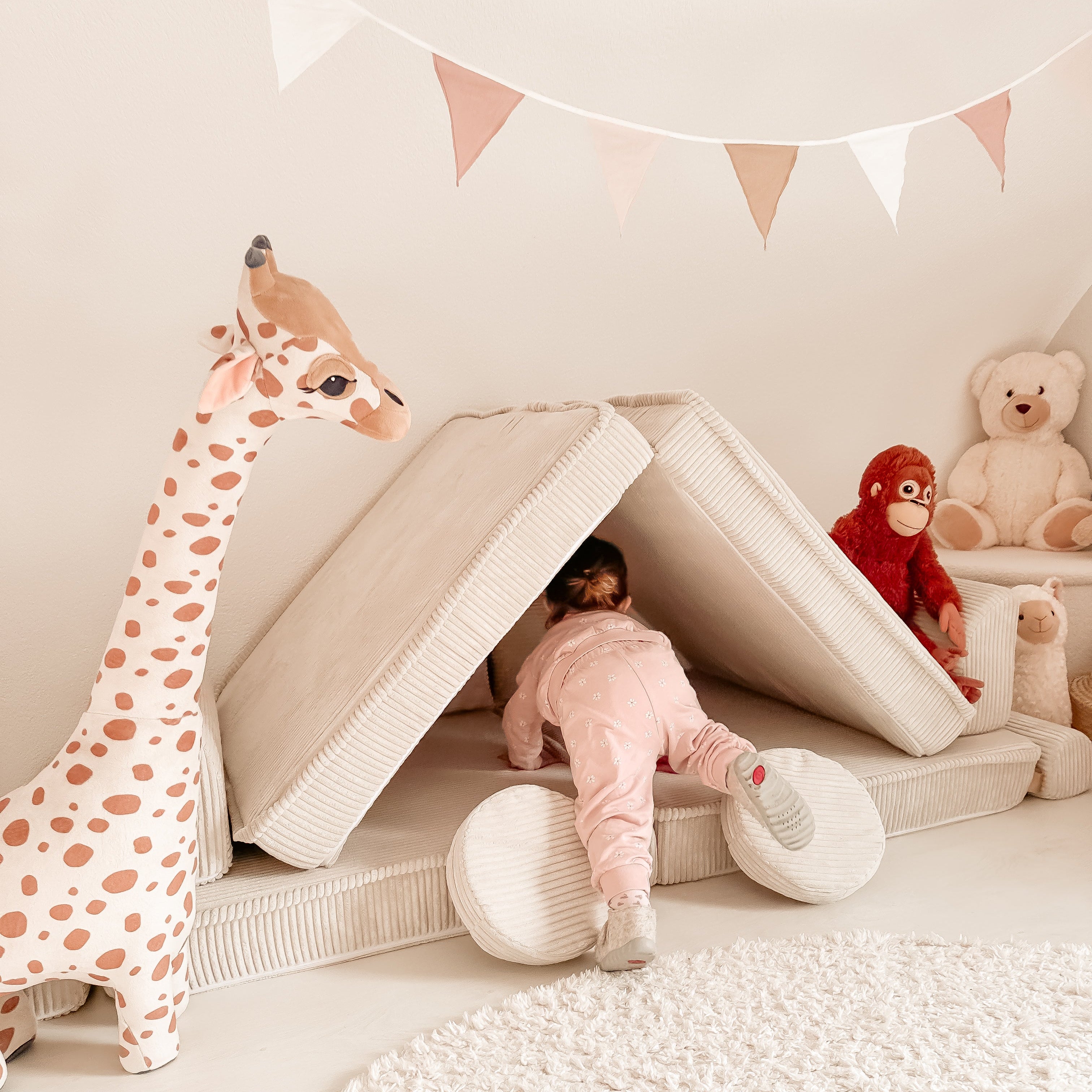 MeowBaby Play Sofa Aesthetic Cord - ecru/beige