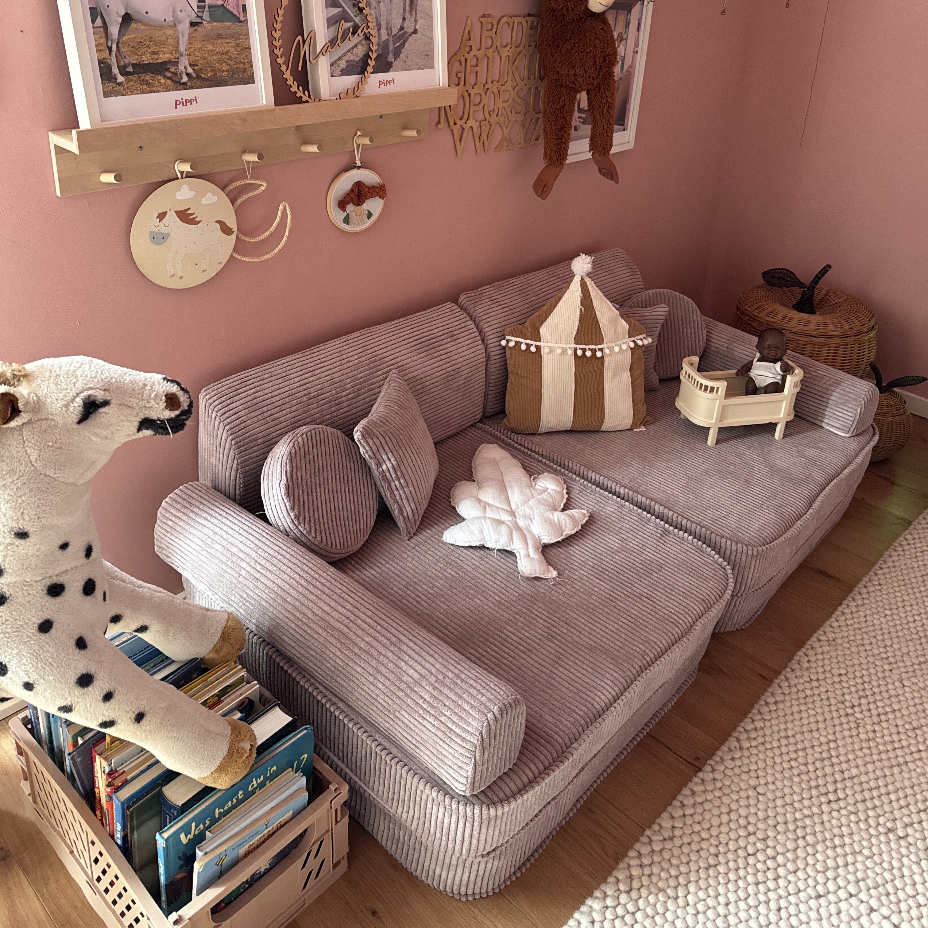 MeowBaby Spielsofa Ästhetik Cord - powder pink