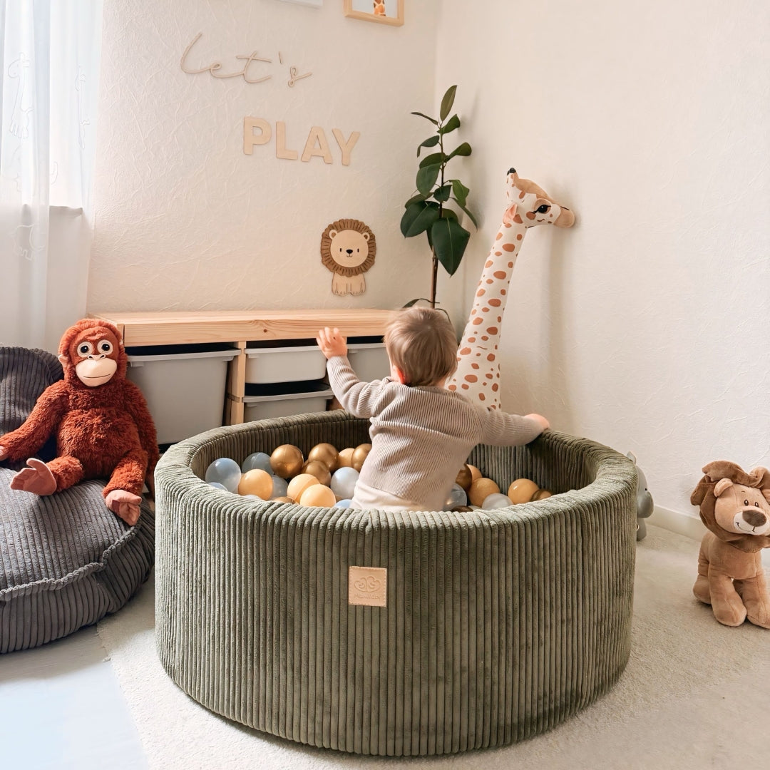 MeowBaby Ball Pit Aesthetic Cord ecru 90x30 cm, 200 balls - custom color selection