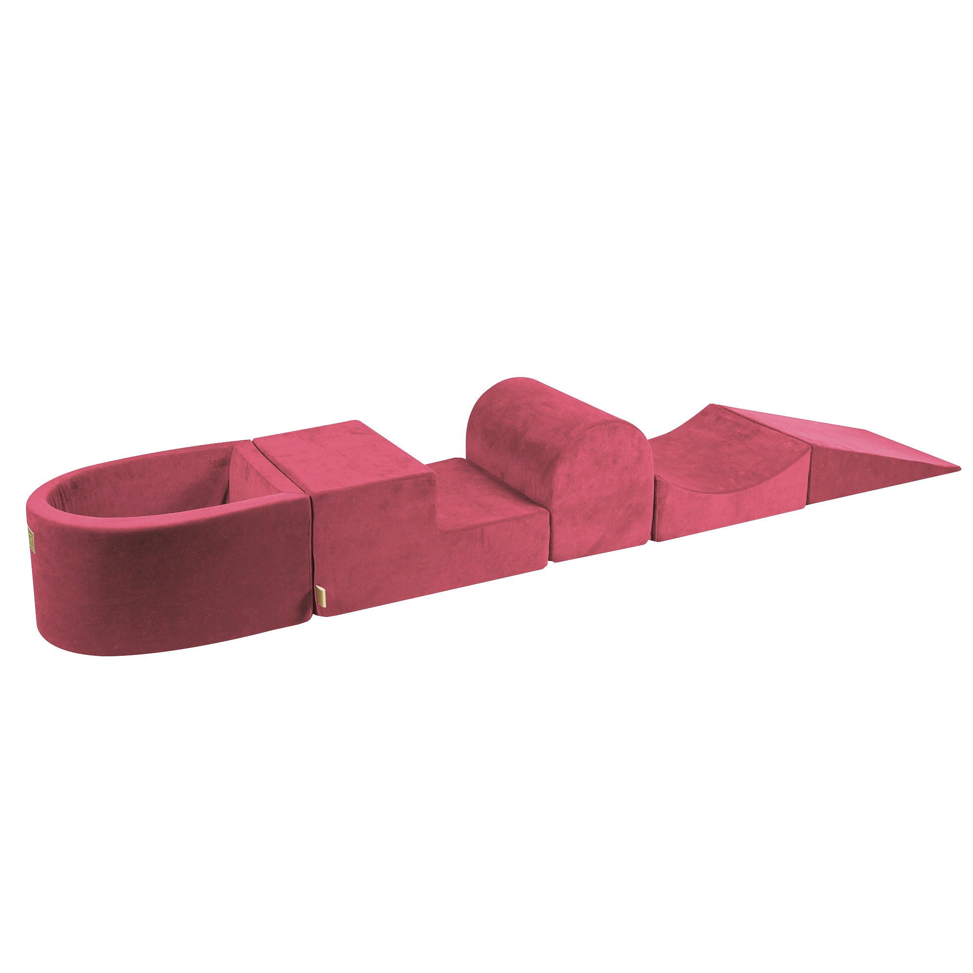 MeowBaby Schaumspielset Velvet Himbeerrot mit Bällebad, 100 Bälle – Weiß