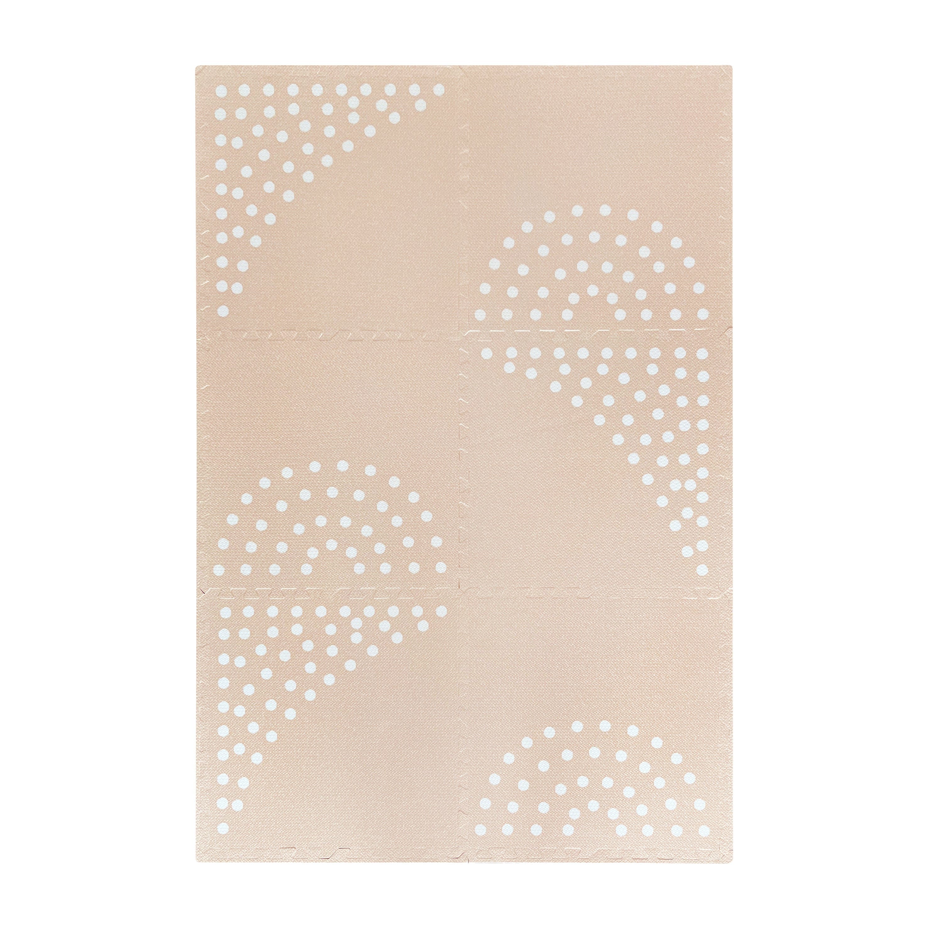 MeowBaby Puzzlematte 120x180 cm, 6 Elemente – beige, gepunktet