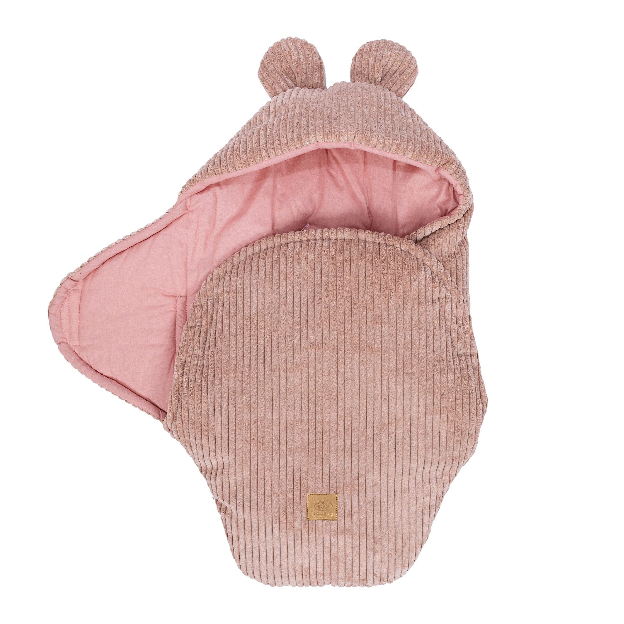 Baby Swaddle with Bear Ears | Aesthetic Powder Pink