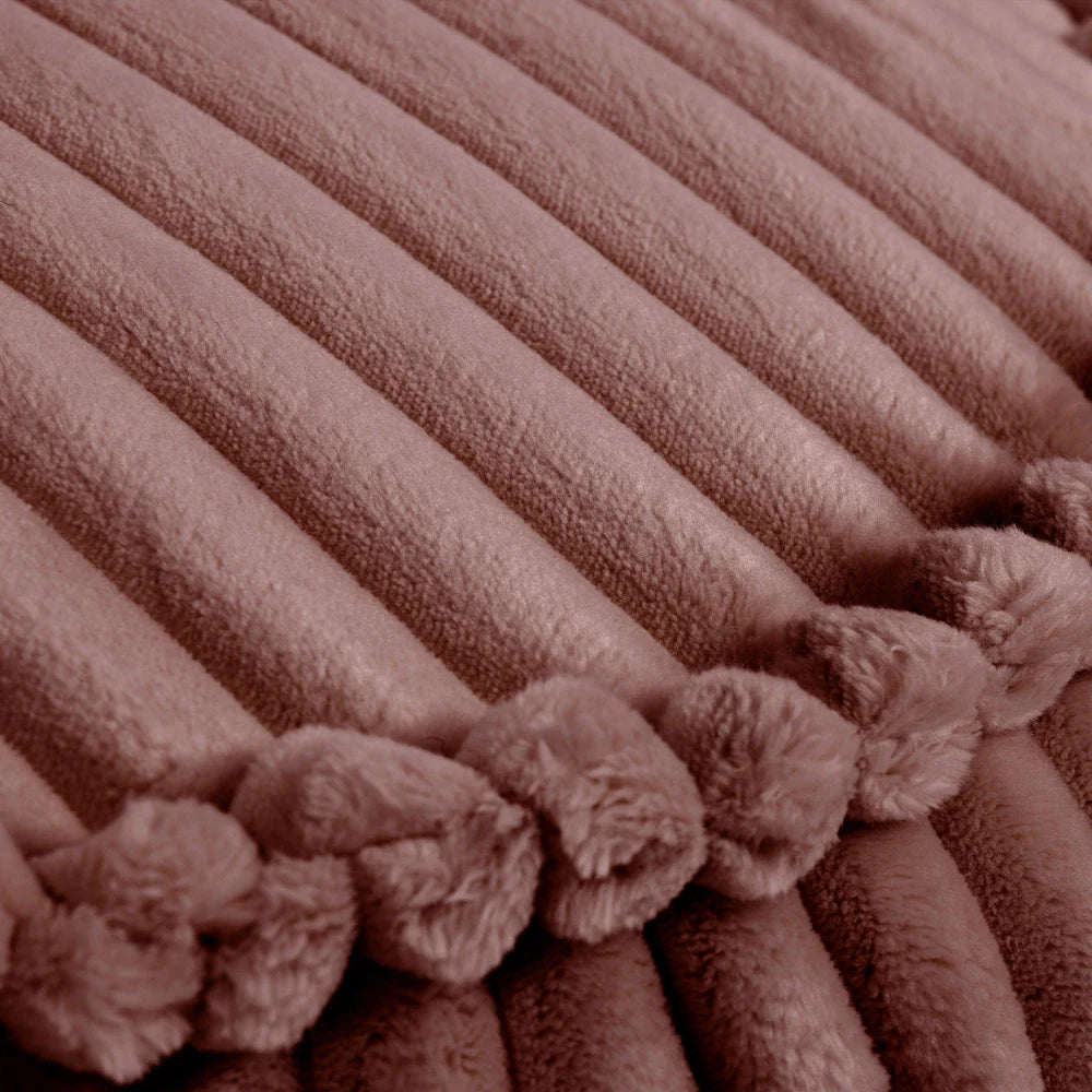 MeowBaby Sitzsack Bär Churros Plüsch-Cord - Ruby Chocolate Pink