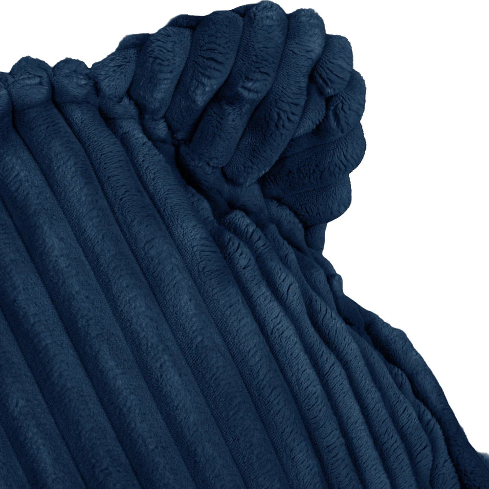 MeowBaby Sitzsack Bär Churros Plüsch-Cord - Midnight Blue