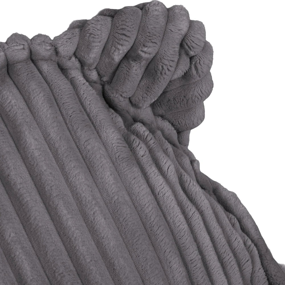 MeowBaby Sitzsack Bär Churros Plüsch-Cord - Jurassic Grey