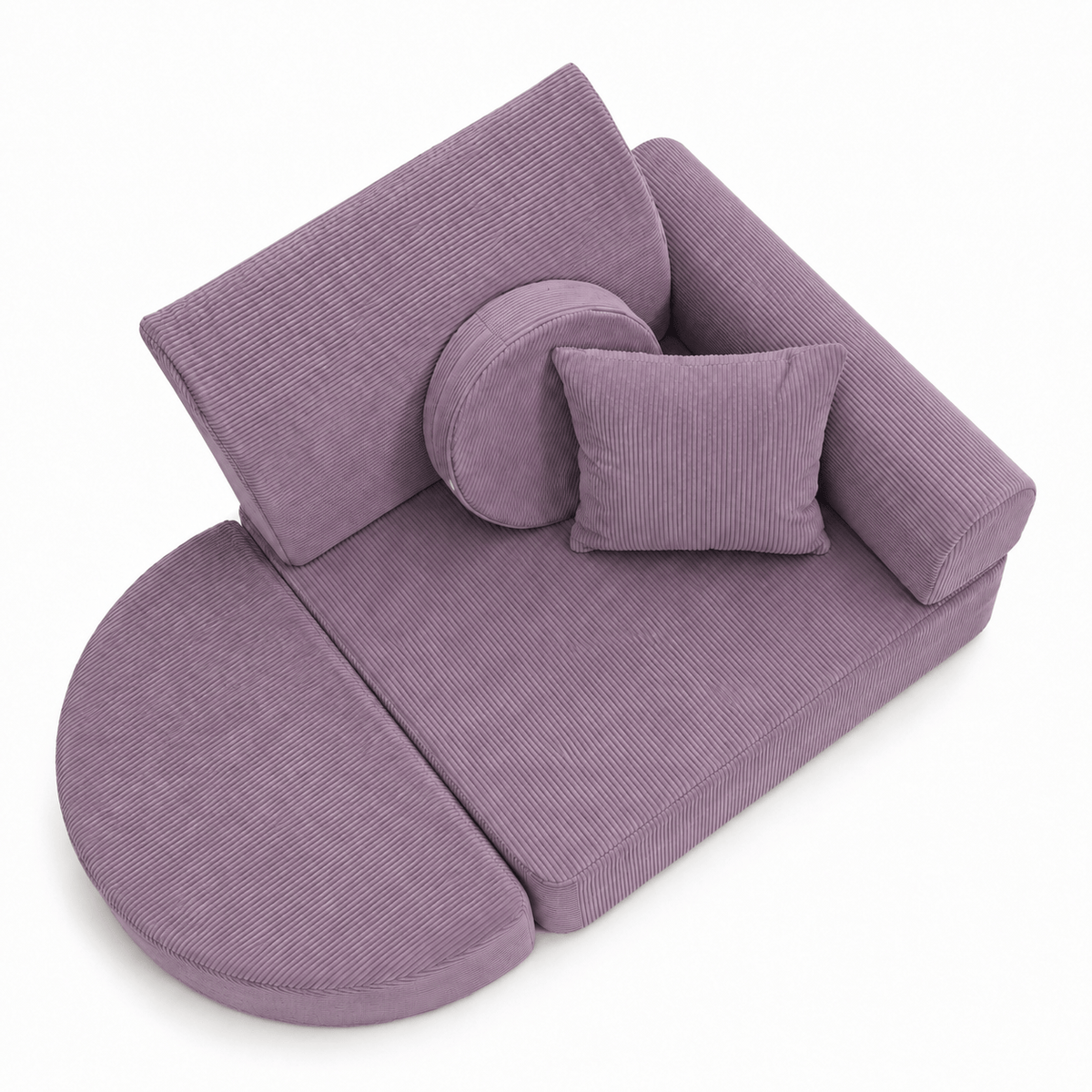 MeowBaby Kindersessel 3-in-1 Max Premium Cord - faltbare Kindercouch & Spielmatratze - Slim Cord Edition