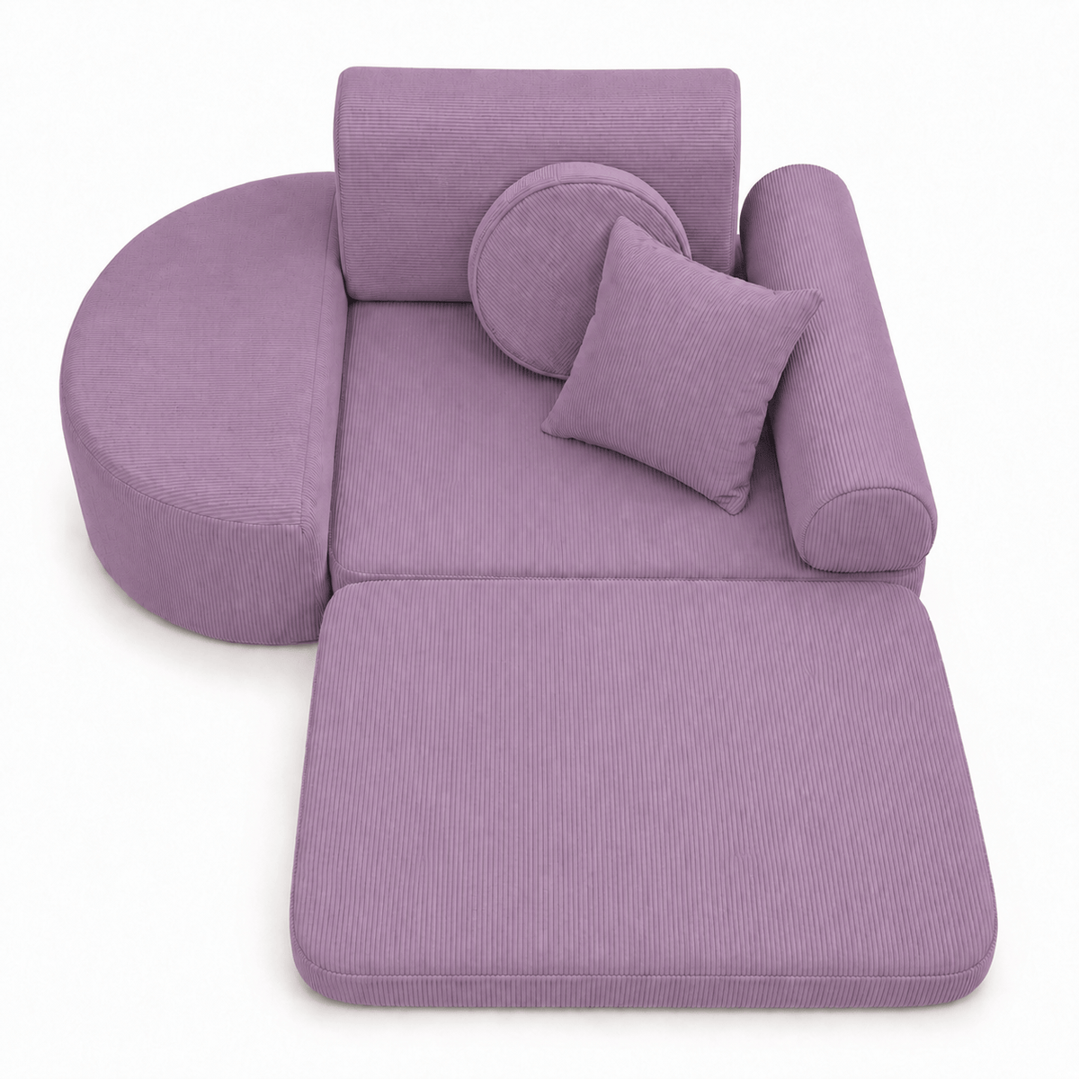 MeowBaby Kindersessel 3-in-1 Max Premium Cord - faltbare Kindercouch & Spielmatratze - Slim Cord Edition