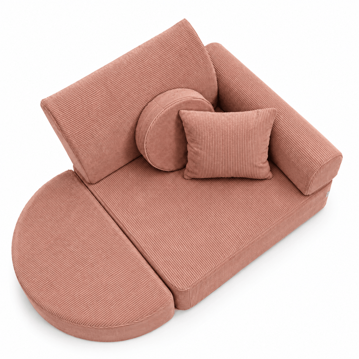 MeowBaby Kindersessel 3-in-1 Max Premium Cord - faltbare Kindercouch & Spielmatratze - Slim Cord Edition