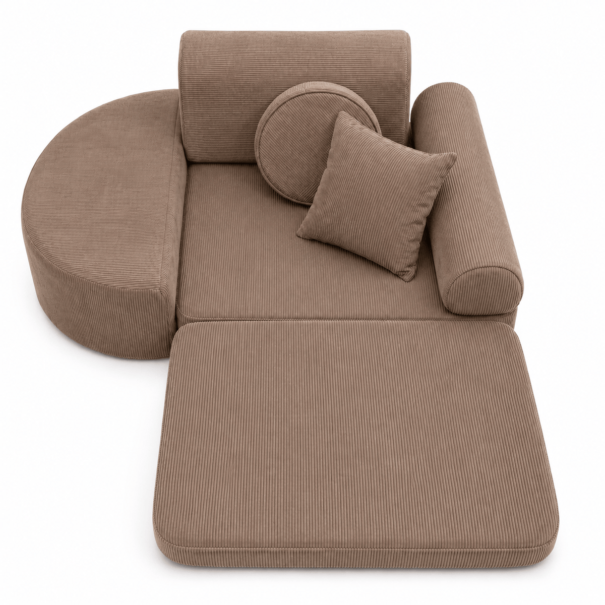 MeowBaby Kindersessel 3-in-1 Max Premium Cord - faltbare Kindercouch & Spielmatratze - Slim Cord Edition