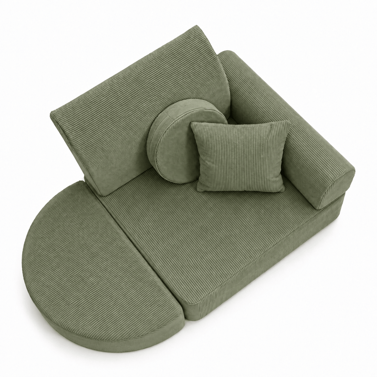 MeowBaby Kindersessel 3-in-1 Max Premium Cord - faltbare Kindercouch & Spielmatratze - Slim Cord Edition