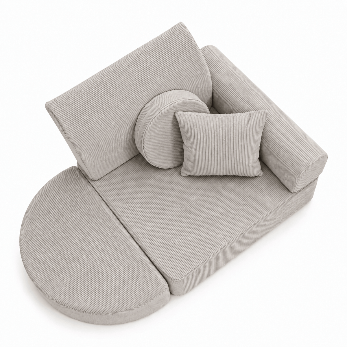 MeowBaby Kindersessel 3-in-1 Max Premium Cord - faltbare Kindercouch & Spielmatratze - Slim Cord Edition