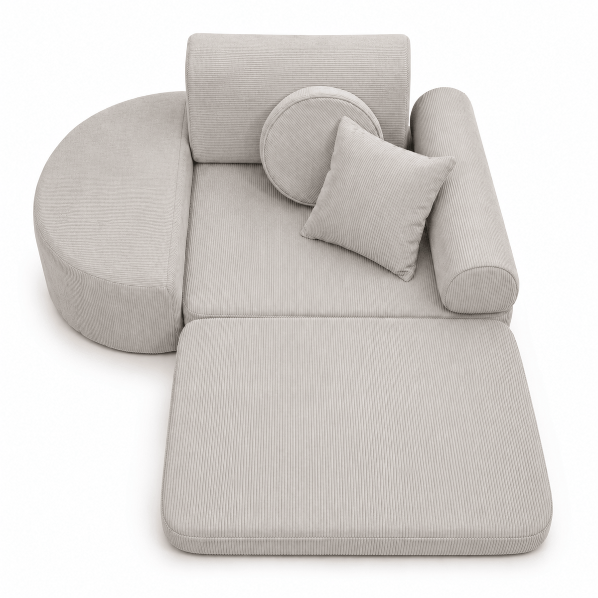 MeowBaby Kindersessel 3-in-1 Max Premium Cord - faltbare Kindercouch & Spielmatratze - Slim Cord Edition