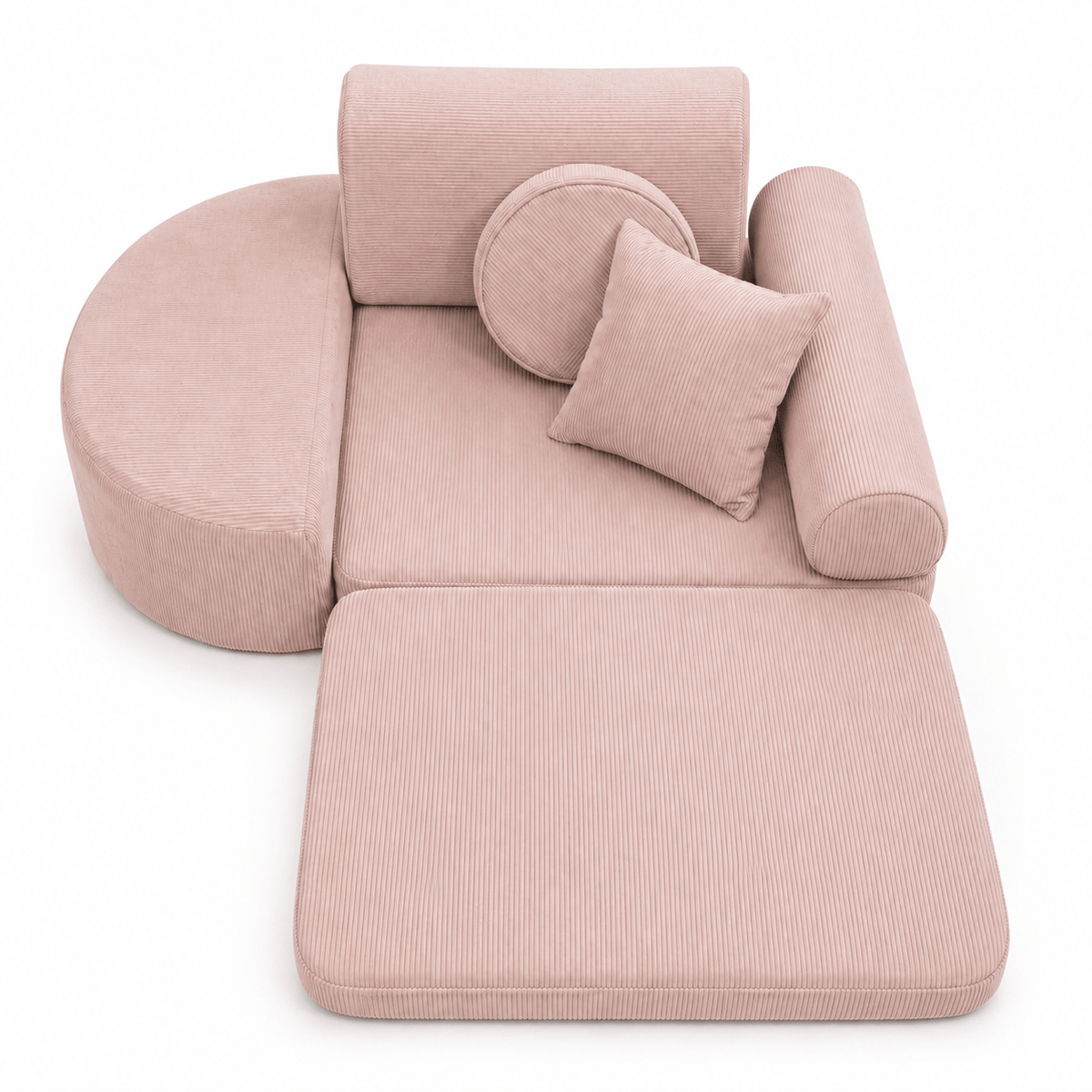 MeowBaby Kindersessel 3-in-1 Max Premium Cord - faltbare Kindercouch & Spielmatratze - Slim Cord Edition