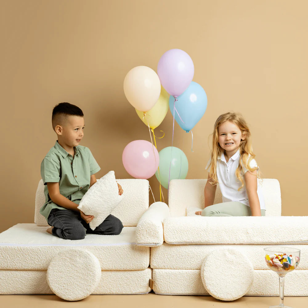 MeowBaby Spielsofa Mini Max Bouclé - cremé/weiss