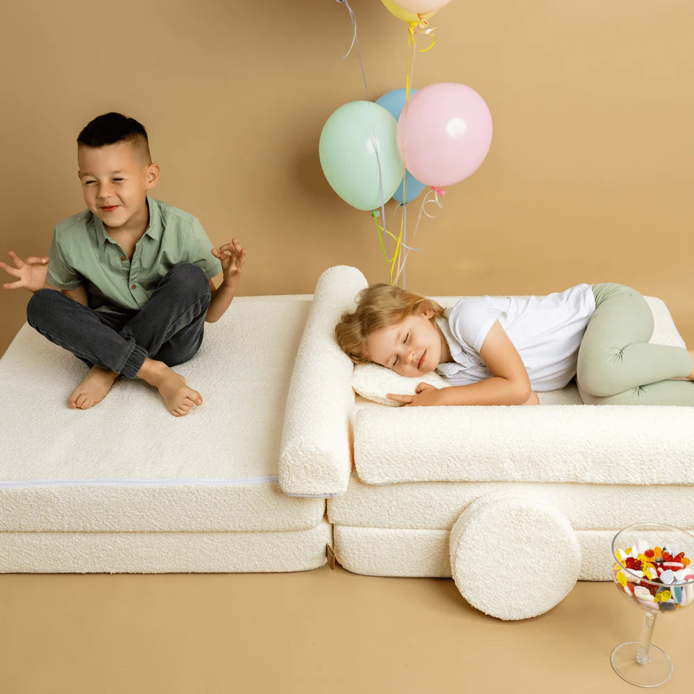 MeowBaby Spielsofa Mini Max Bouclé - cremé/weiss
