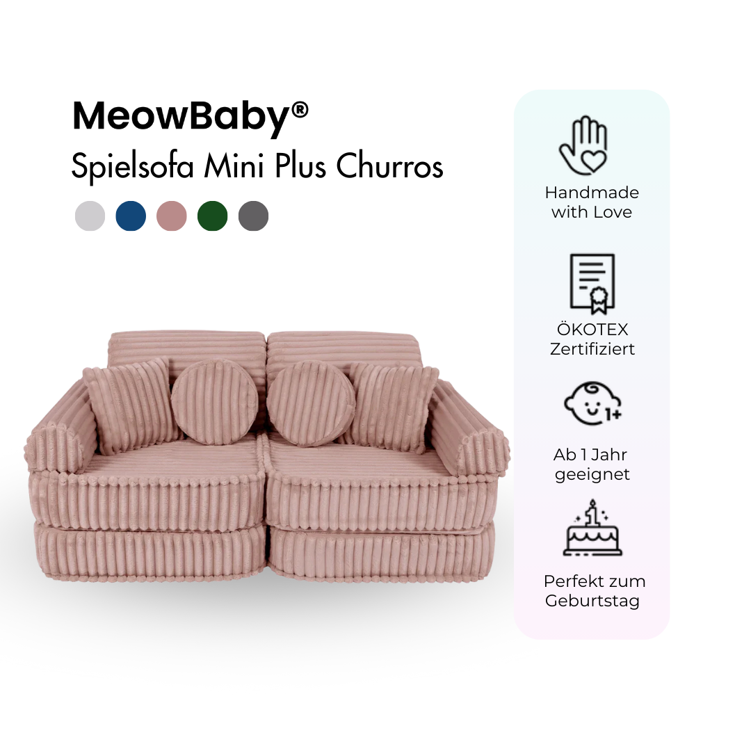 MeowBaby Play Sofa Mini Plus Churros - Cotton Beige