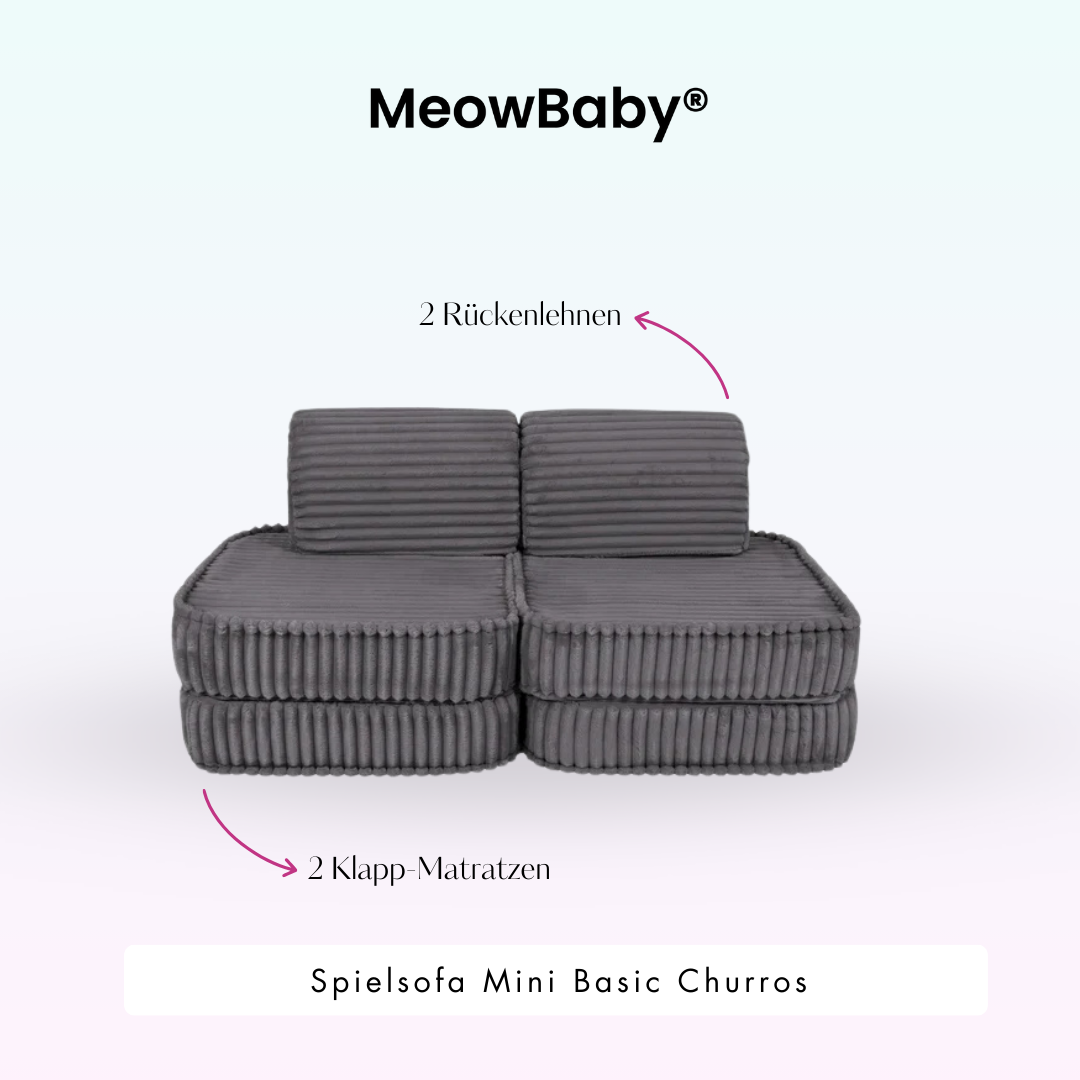 MeowBaby Play Sofa Mini Basic Churros - Cotton Beige