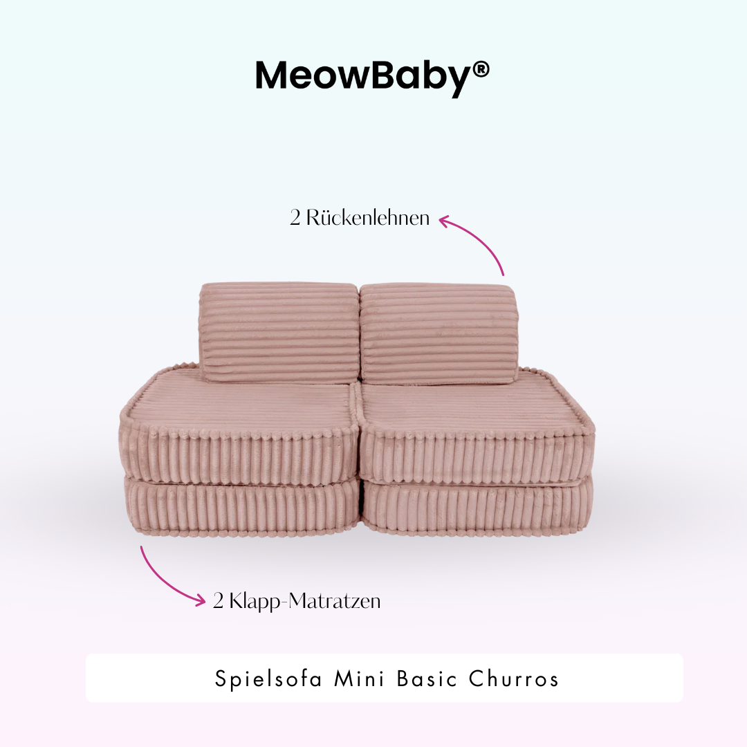 MeowBaby Play Sofa Mini Basic Churros - Cotton Beige