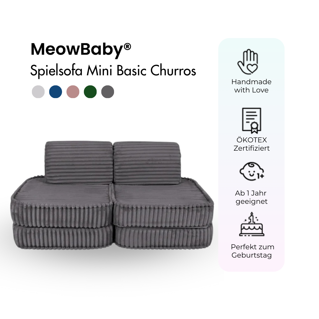MeowBaby Play Sofa Mini Basic Churros - Cotton Beige