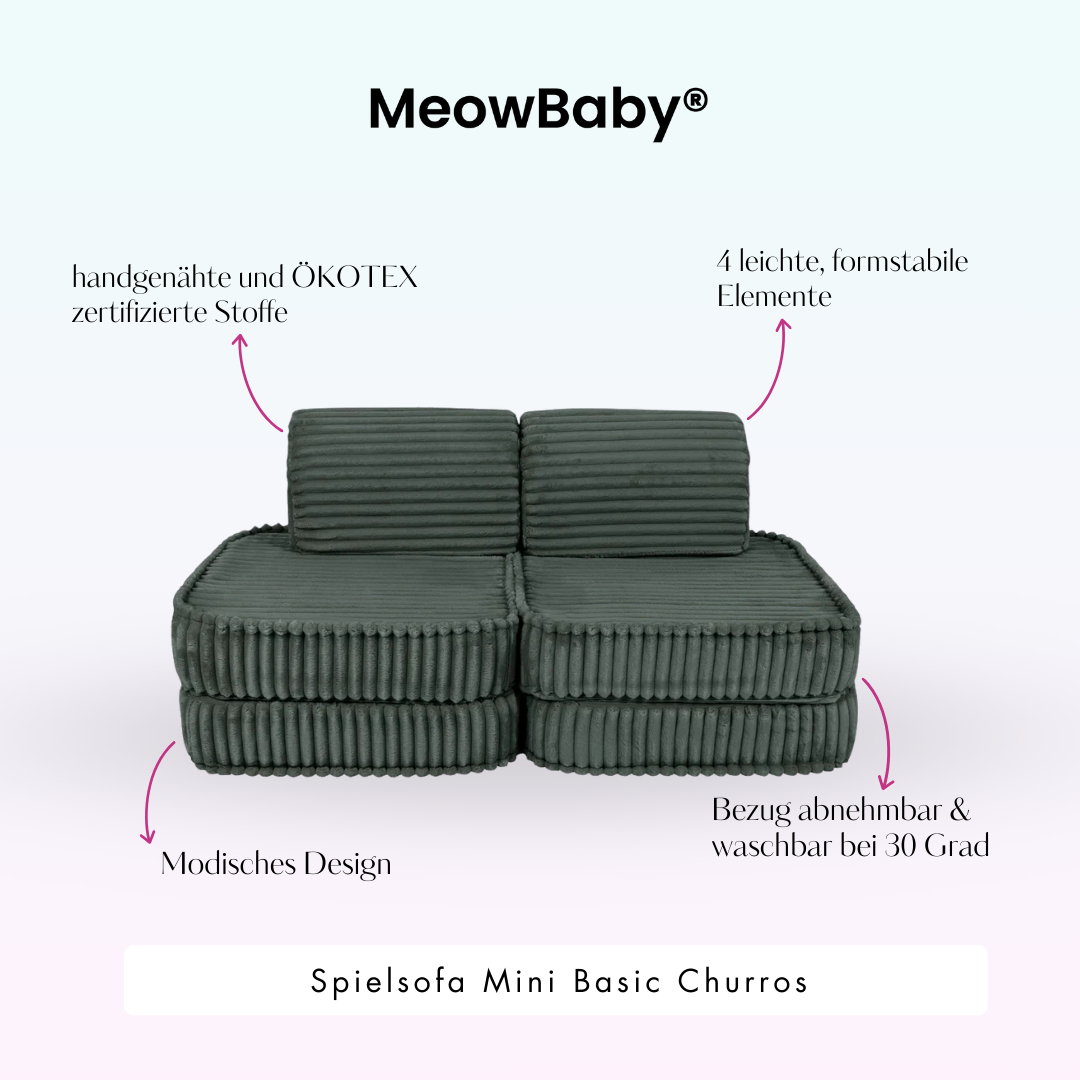 MeowBaby Play Sofa Mini Basic Churros - Cotton Beige