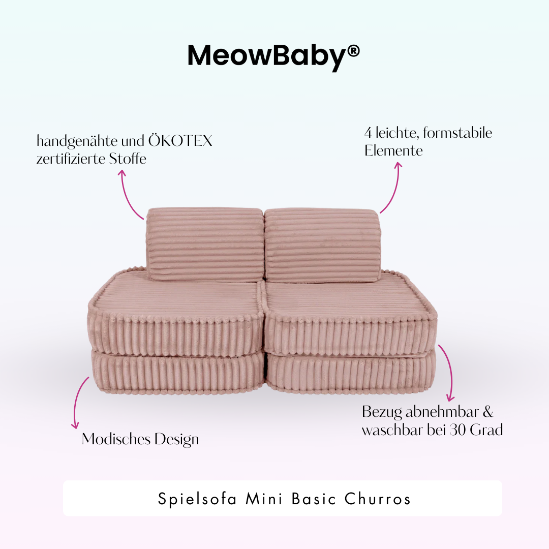 MeowBaby Play Sofa Mini Basic Churros - Cotton Beige