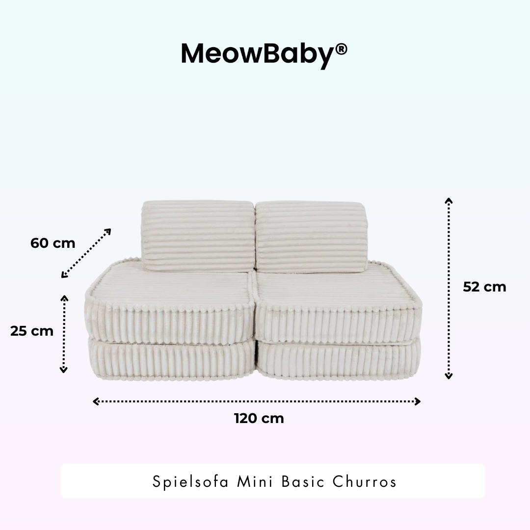MeowBaby Play Sofa Mini Basic Churros - Cotton Beige