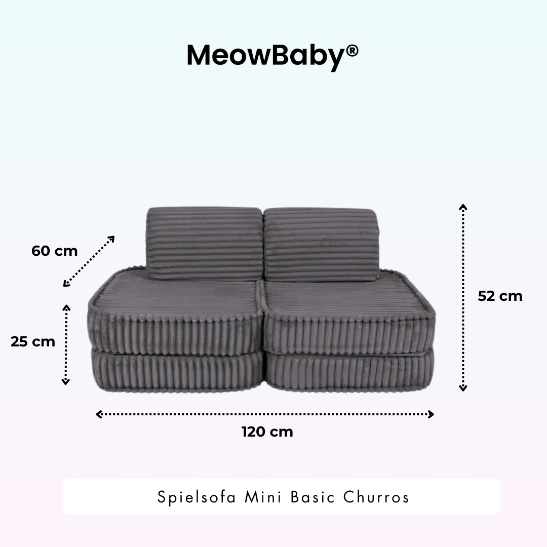 MeowBaby Play Sofa Mini Basic Churros - Cotton Beige