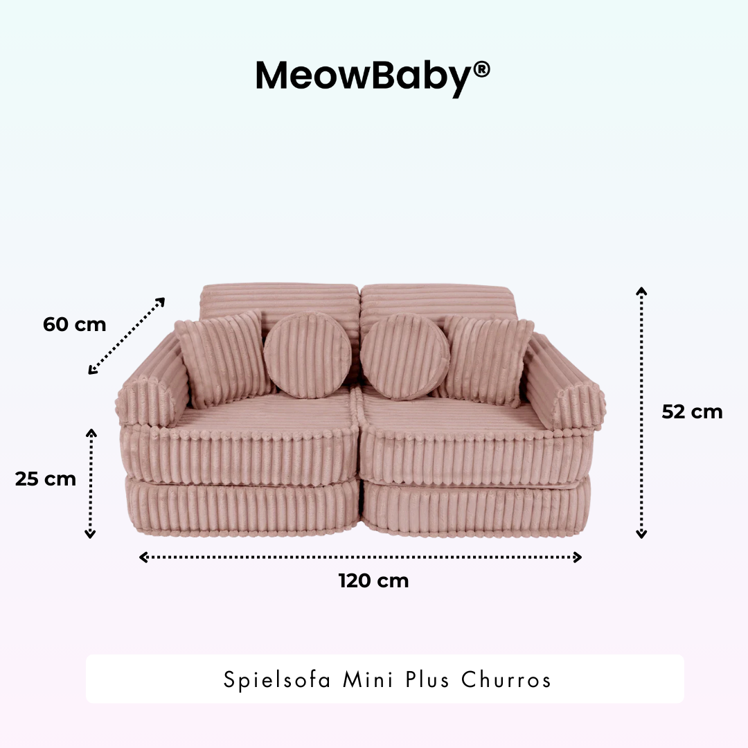 MeowBaby Play Sofa Mini Plus Churros - Cotton Beige